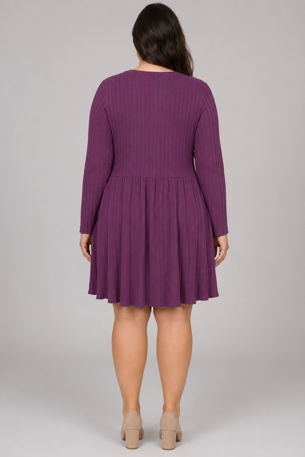 Torrid Purple Long Sleeve Scoop Neck Dress