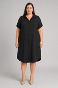Torrid Black Button Front Collared Sleeveless Dress