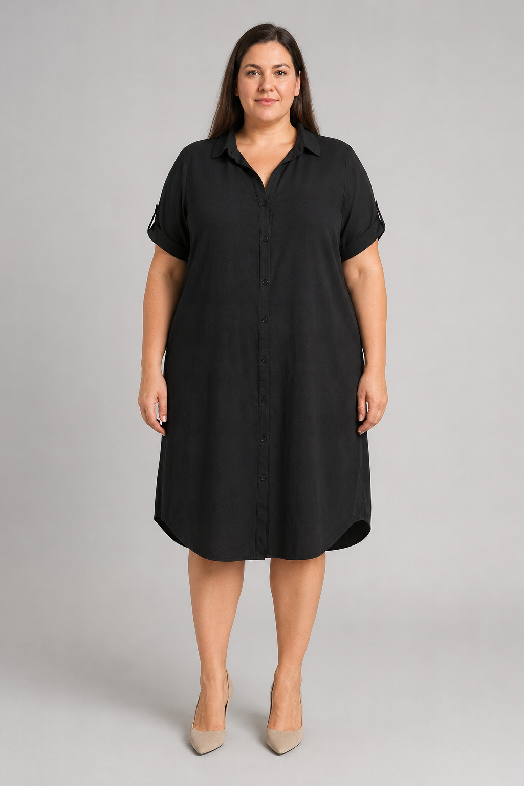 Torrid Black Button Front Collared Sleeveless Dress