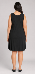 Bloomchic Black Scoop Neck Square Long Dress