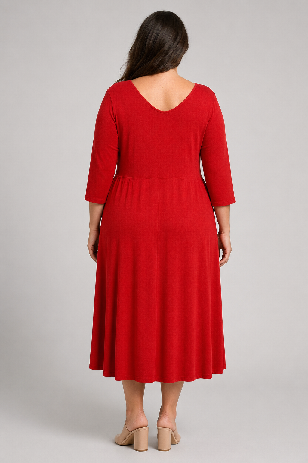 Torrid Red Deep Scoop Long Sleeve Super Soft Dress