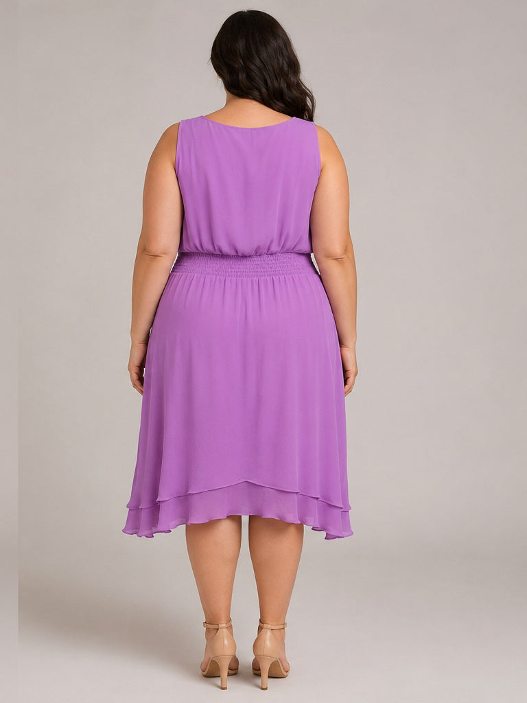 Nine West Purple Cross FrontMidi Dress