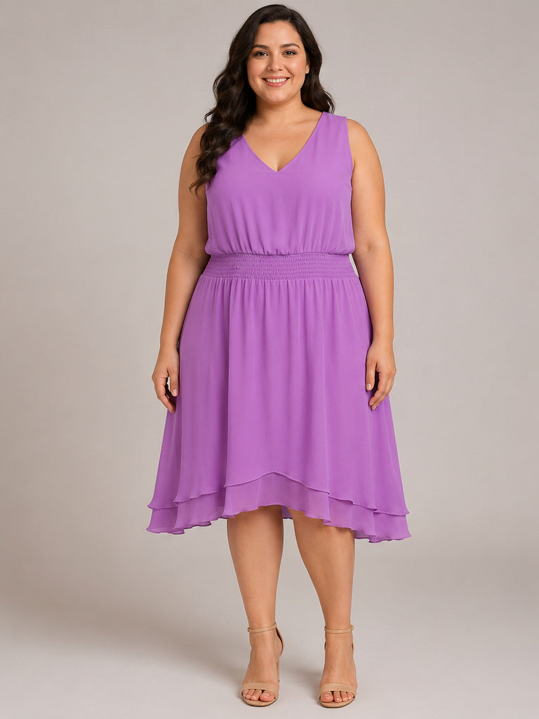 Nine West Purple Cross FrontMidi Dress