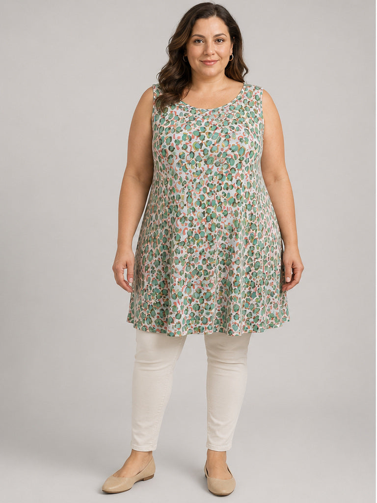LOGO Green & White Design Dress