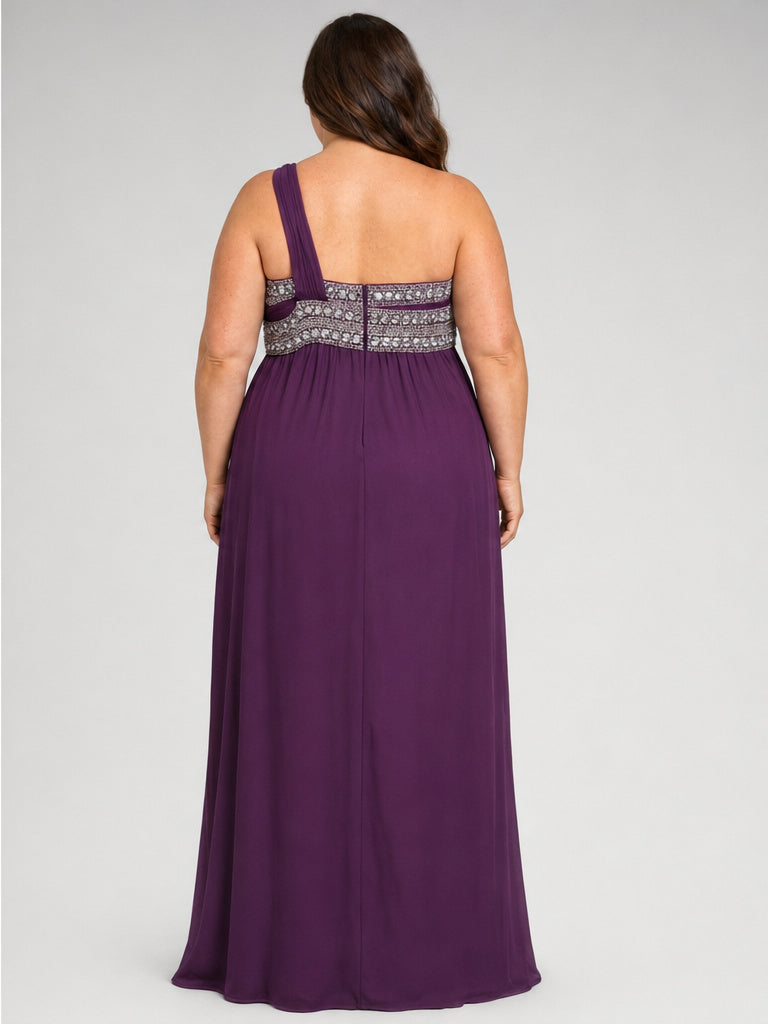 May Queen Couture Burgundy Beeded Off The Shoulder Formal Dress