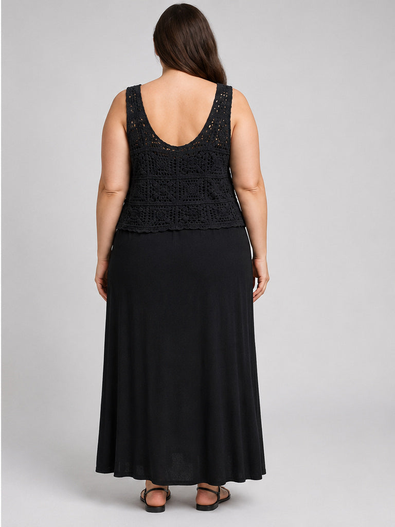Indio Collective NWT Black Knit Top Long Dress