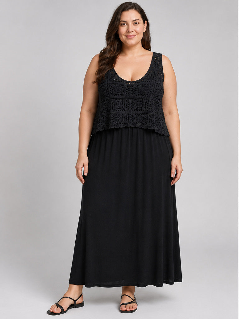 Indio Collective NWT Black Knit Top Long Dress
