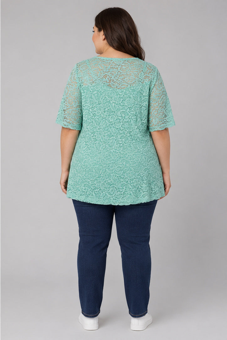 Isaac Mizrahi Seafoam lace top