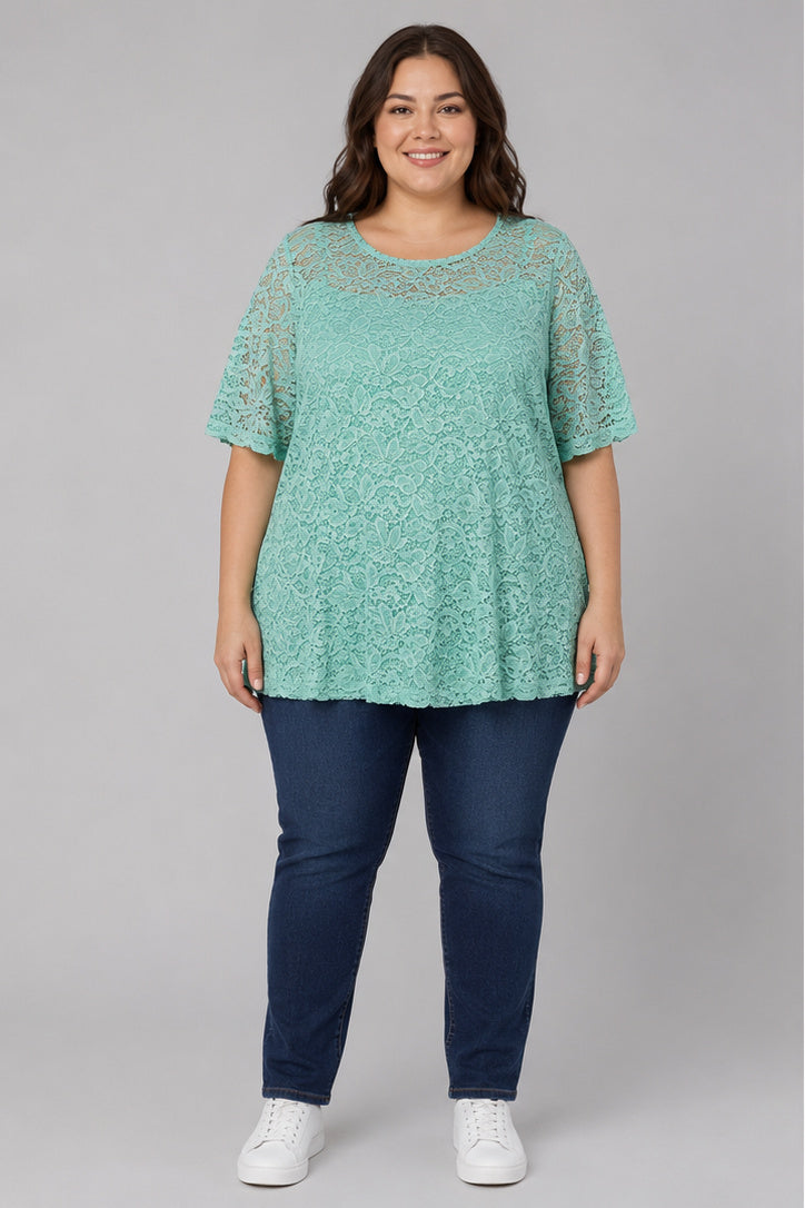 Isaac Mizrahi Seafoam lace top