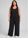 Torrid Black Half Zip Activewear Jumpsuit