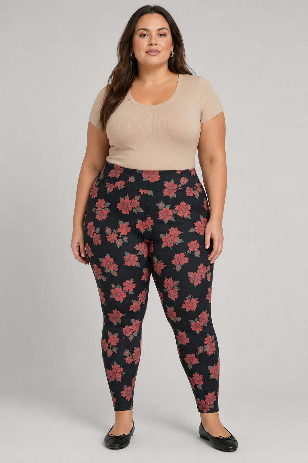 Torrid Black Floral Pattern Leggins