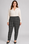 Ellos Black and White Check Pattern Slacks