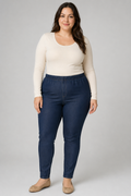 Faded Glory Dark Blue Denim Style Leggings