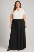 Faded Glory Extra Long Stretch Waist Casual Skirt