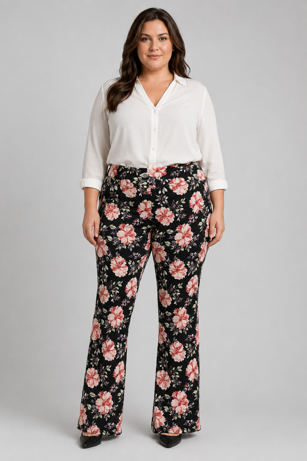 No Boundaries Black Floral Pattern Leggings