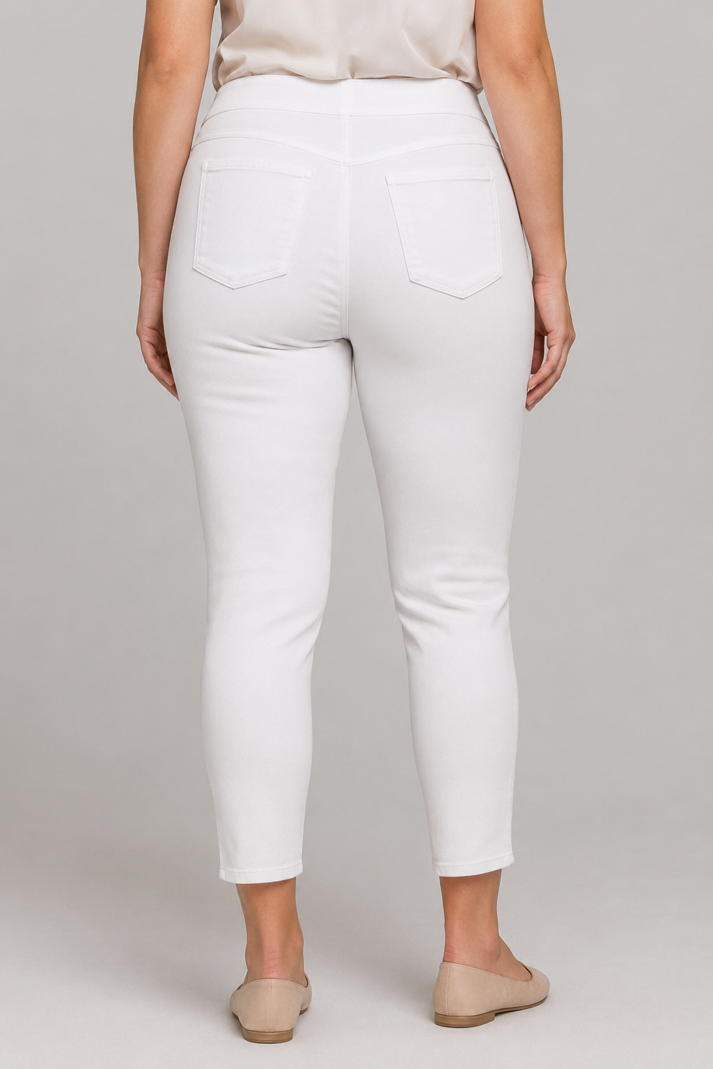 Stretch Waist White Skinny Pant