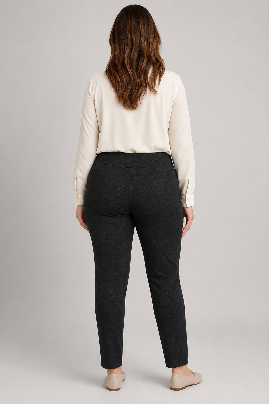Time & True Black Patterned Mid Waist Leggings