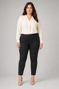 Time & True Black Patterned Mid Waist Leggings