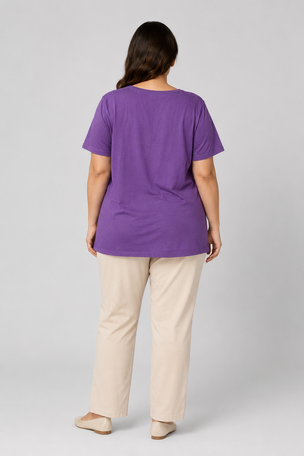 Easy Essentials Purple 1/4 Button Top