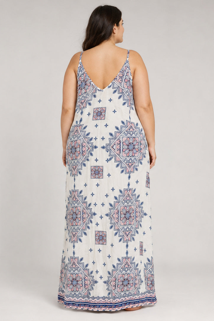 NWT Lovestitch Off White Geo Pattern Strappie Dress