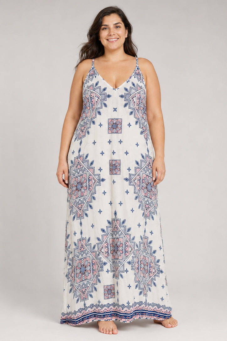 NWT Lovestitch Off White Geo Pattern Strappie Dress
