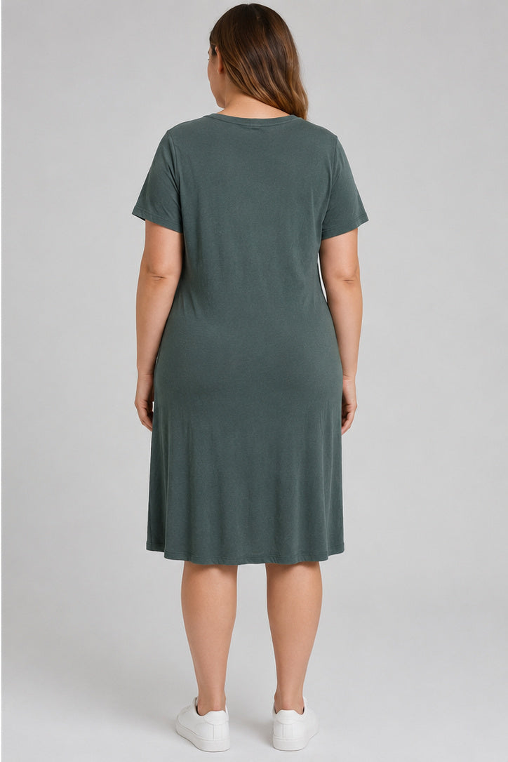 NWT GAP Grey Scrunch Front Midi Dress