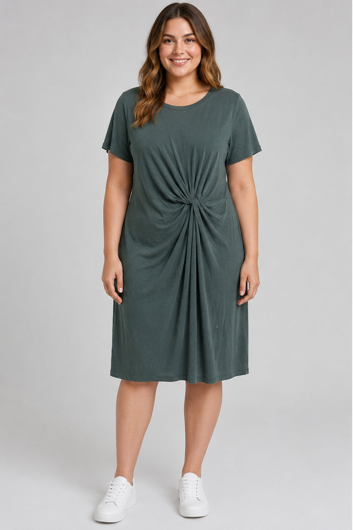 NWT GAP Grey Scrunch Front Midi Dress