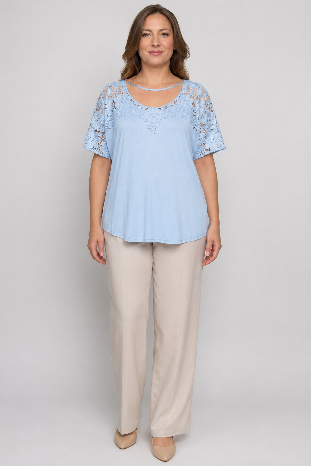 NWT Light Blue Scoop Neck Blouse