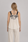 Yoana Baraschi Wide Strap Blouse Creme & Black