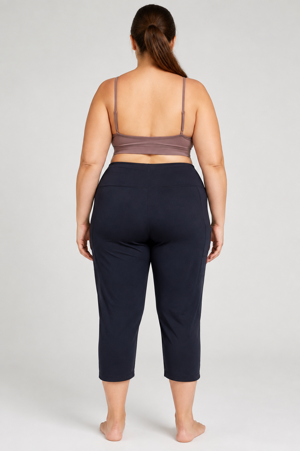 Tuff Athletics Black Short Lenght Wide Bottom Leggings w/ Pockets