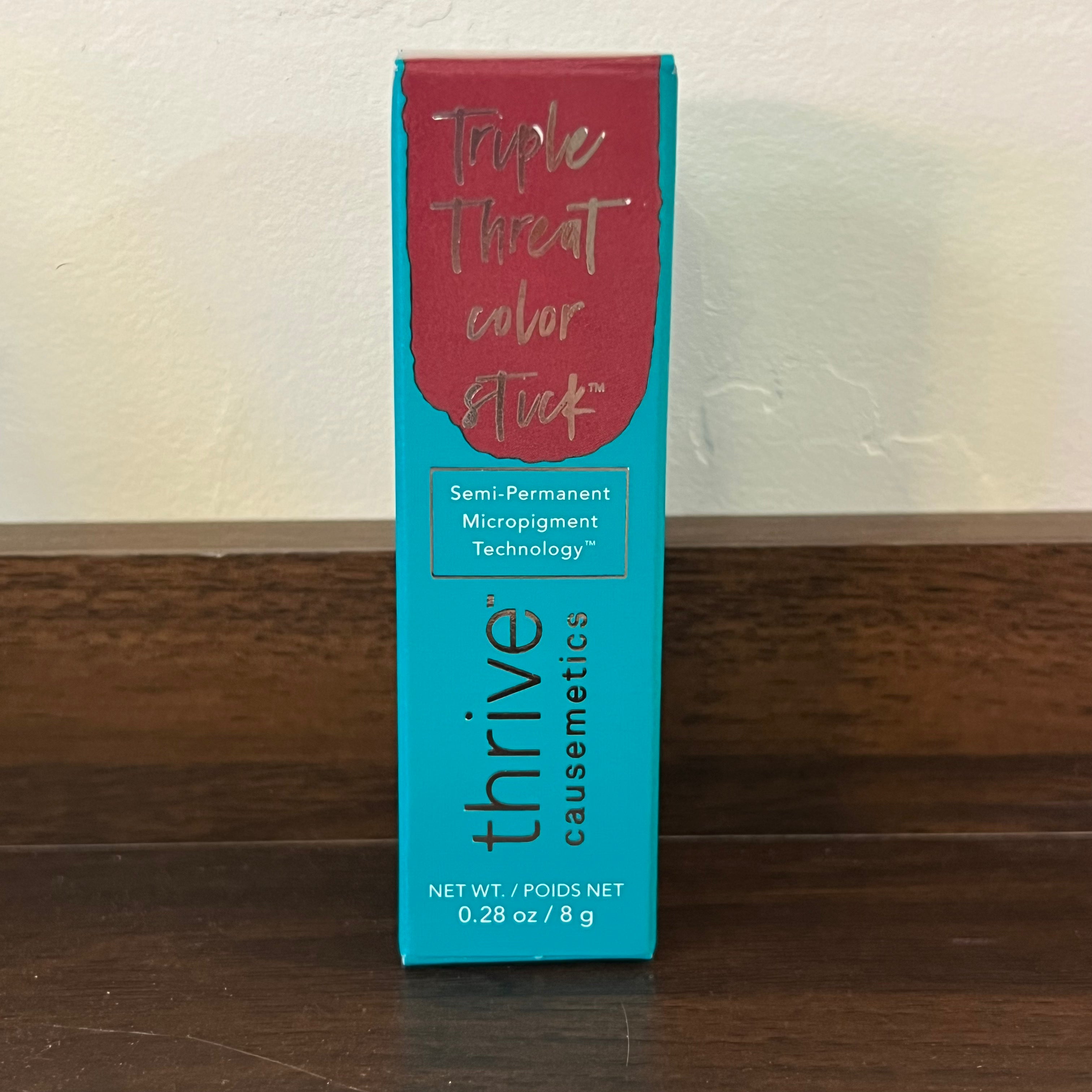 Thrive Triple Threat Color Stick Tessa Berry Matte Lip Face Body Semi-Permanent