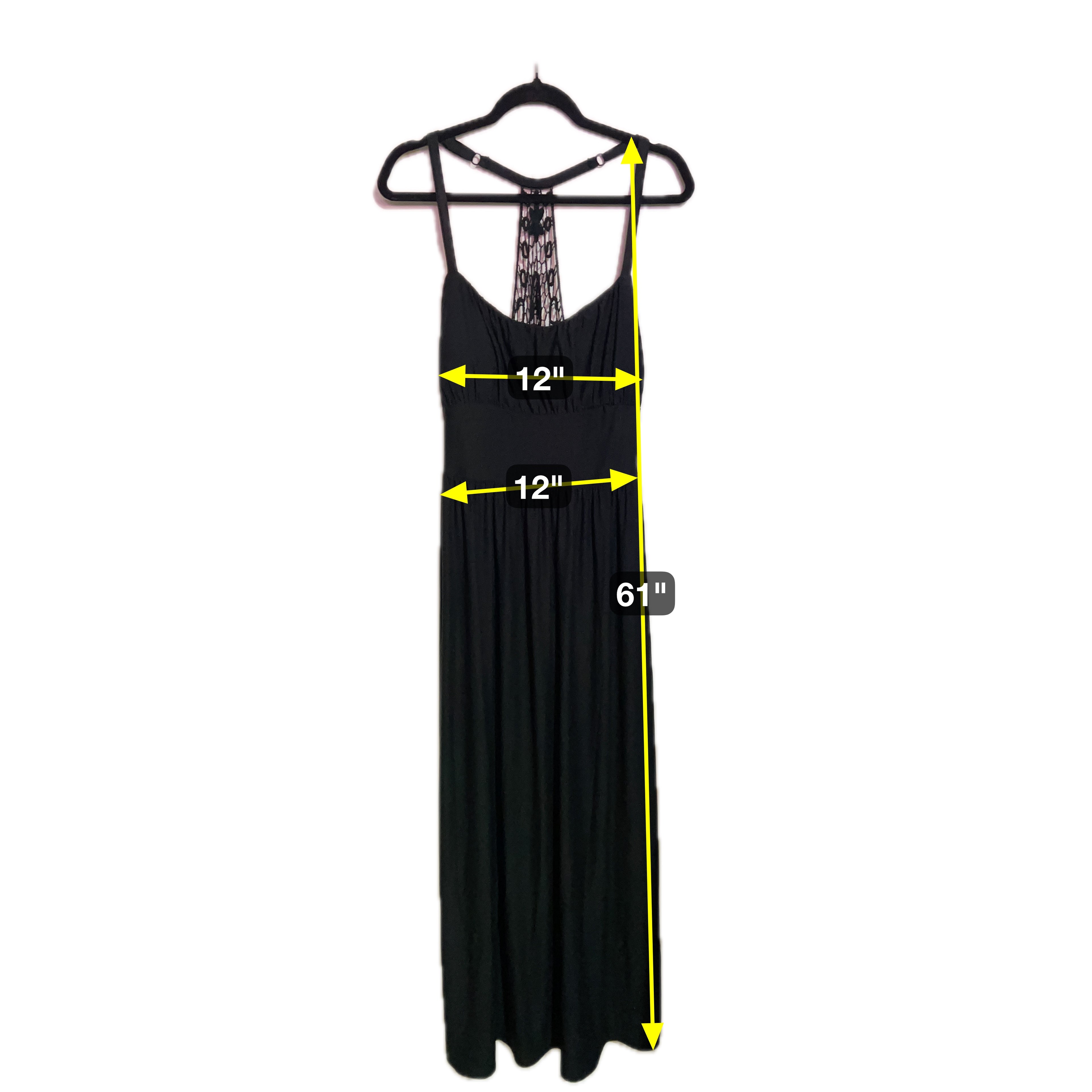 Derek Heart Black Strappy Lacey Back Long Dress