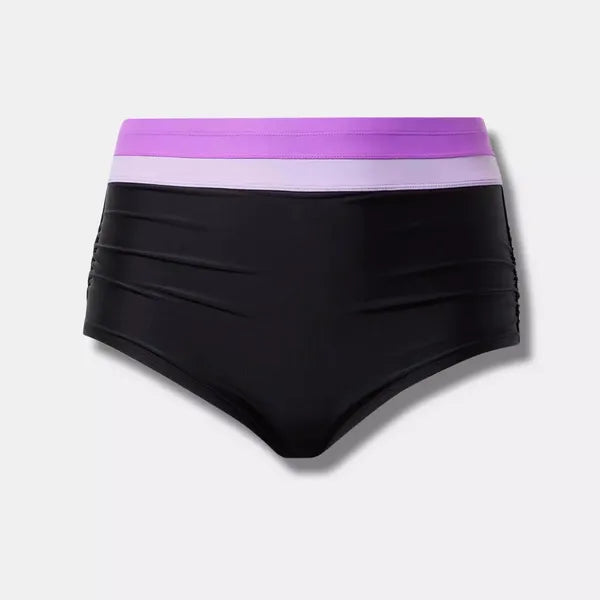 NWT Torrid Lightly Ruched Blocked Swim Bottoms
