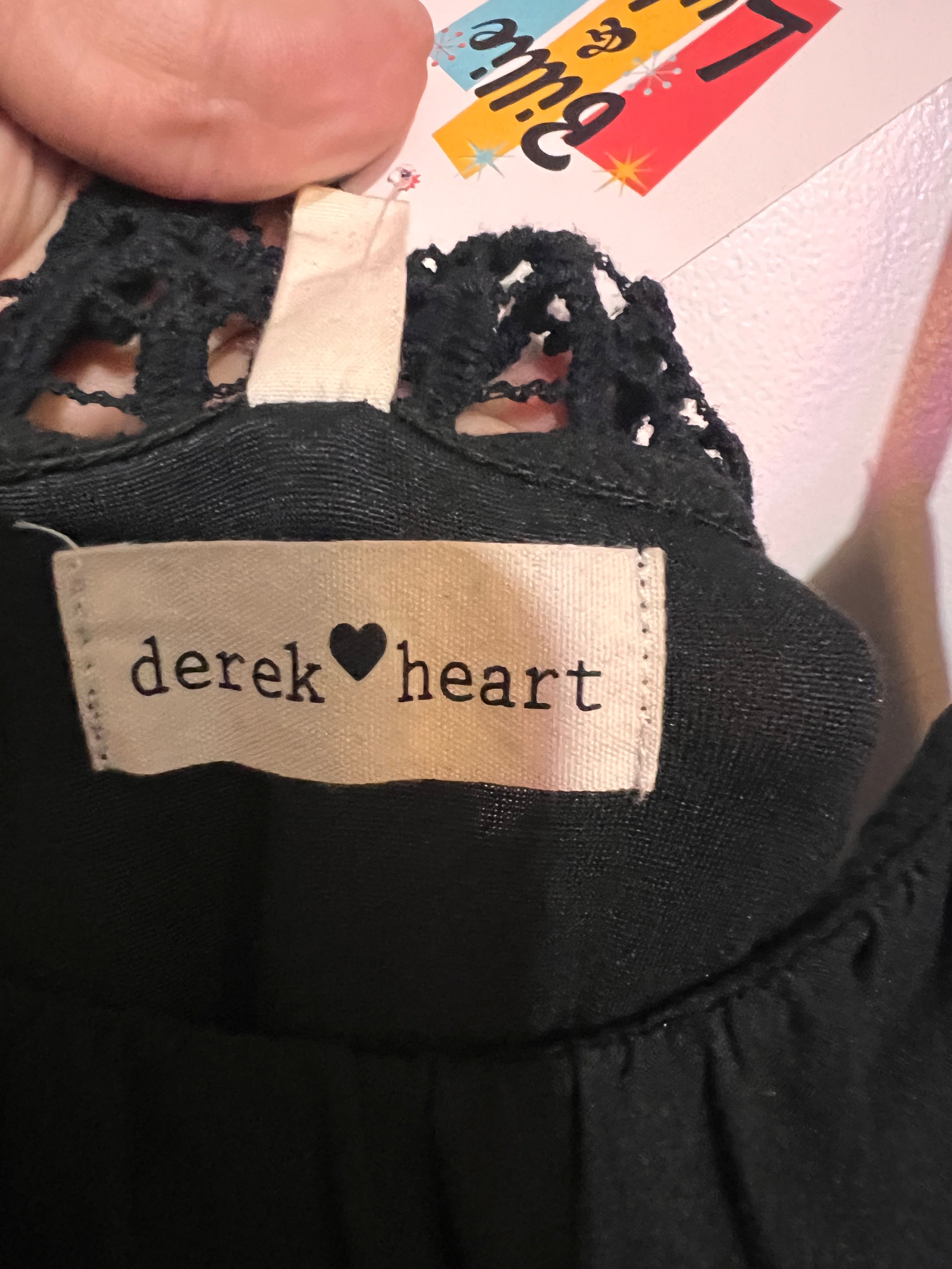 Derek Heart Black Strappy Lacey Back Long Dress