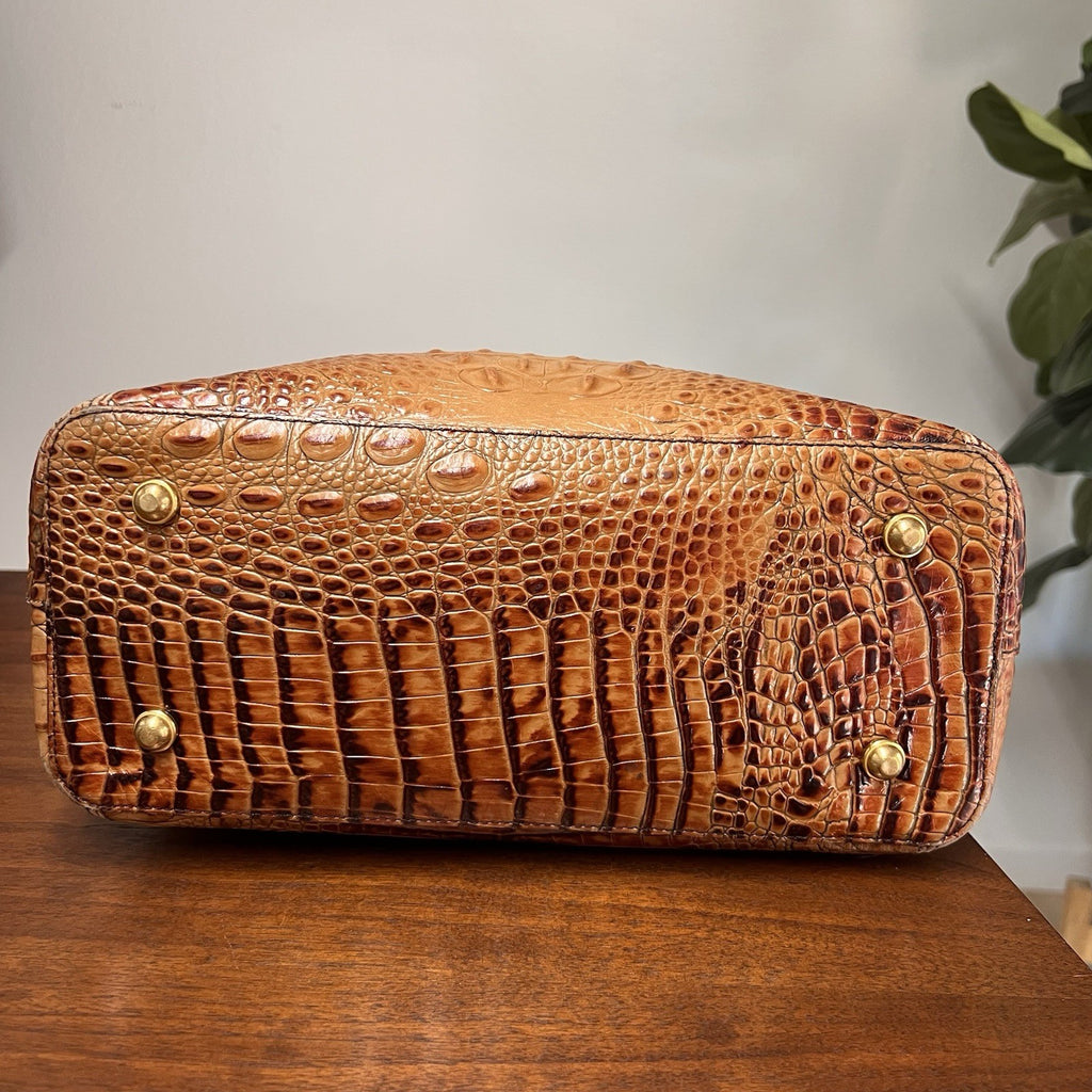 Brahmin Small Ashlee Satchel/Shoulder Bag & Ady Wallet Melbourne Croc Leather