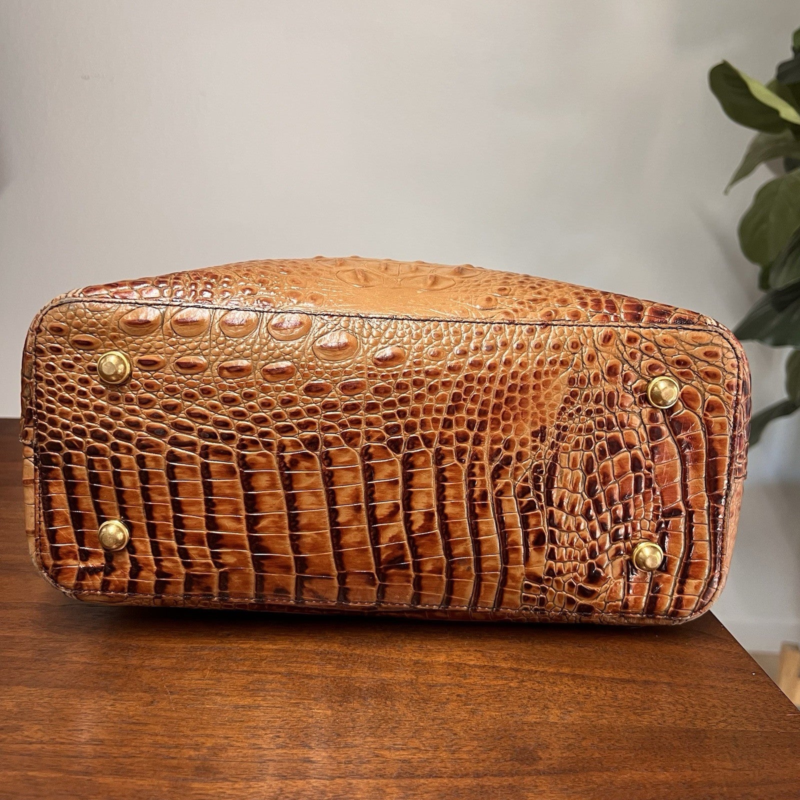 Brahmin Small Ashlee Satchel/Shoulder Bag & Ady Wallet Melbourne Croc Leather