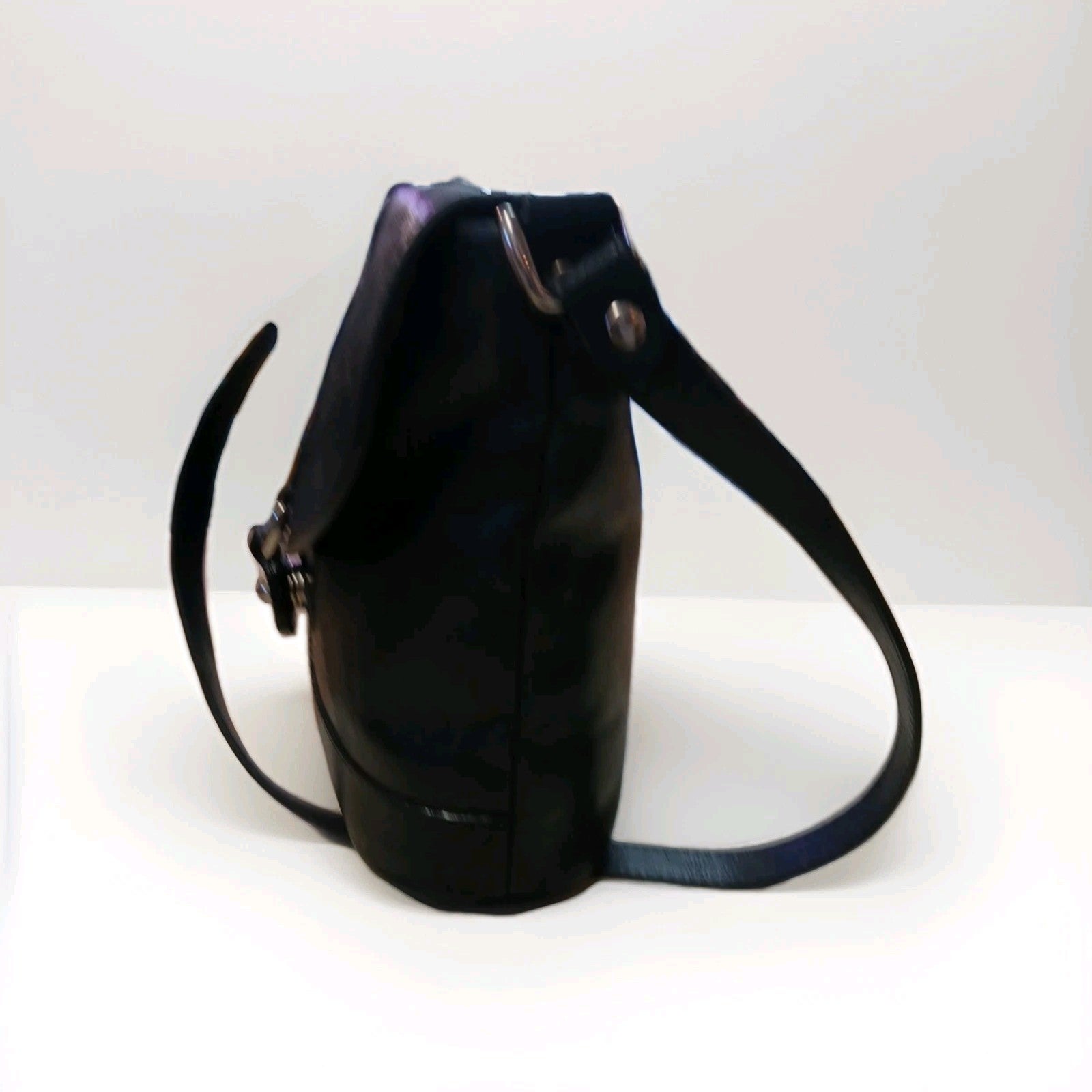 Orton Womens Black Satchel Style Cross Body Leather Handbag