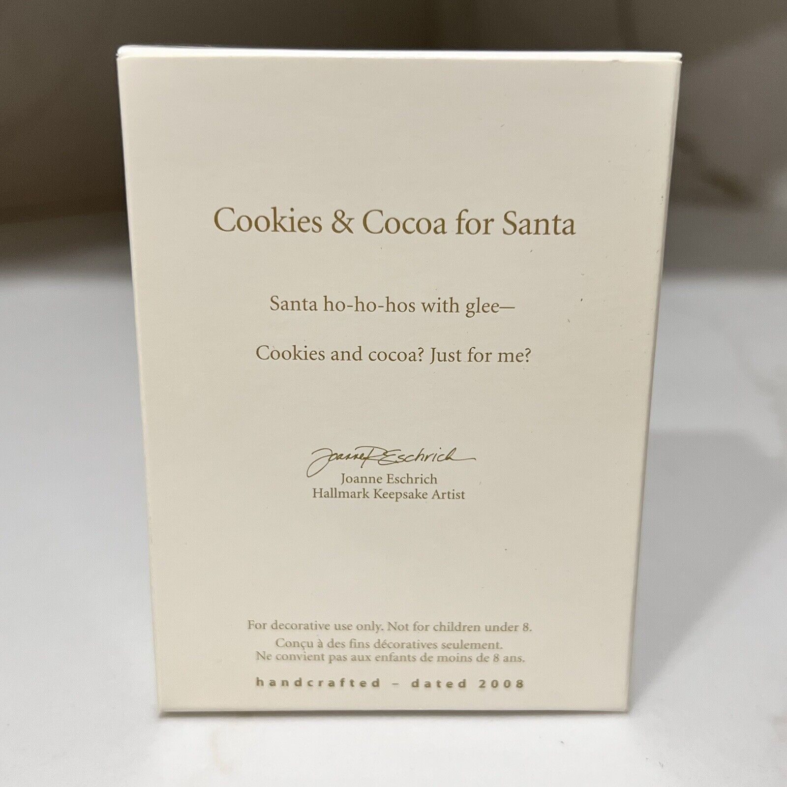 2008 “Cookies & Cocoa for Santa” Hallmark Christmas Tree Ornament with Box