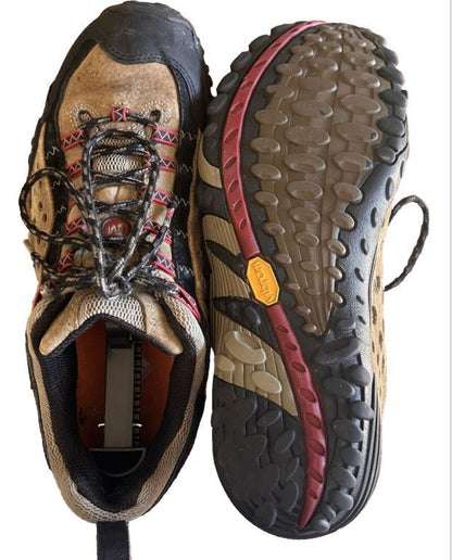 Merrell Men's Crosslander 2 Vent Hiking Shoes Sz 10.5 Tan/Orange-Blk-Silver
