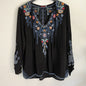 Johnny Was Chelsea Black Embroidered XL Blouse
