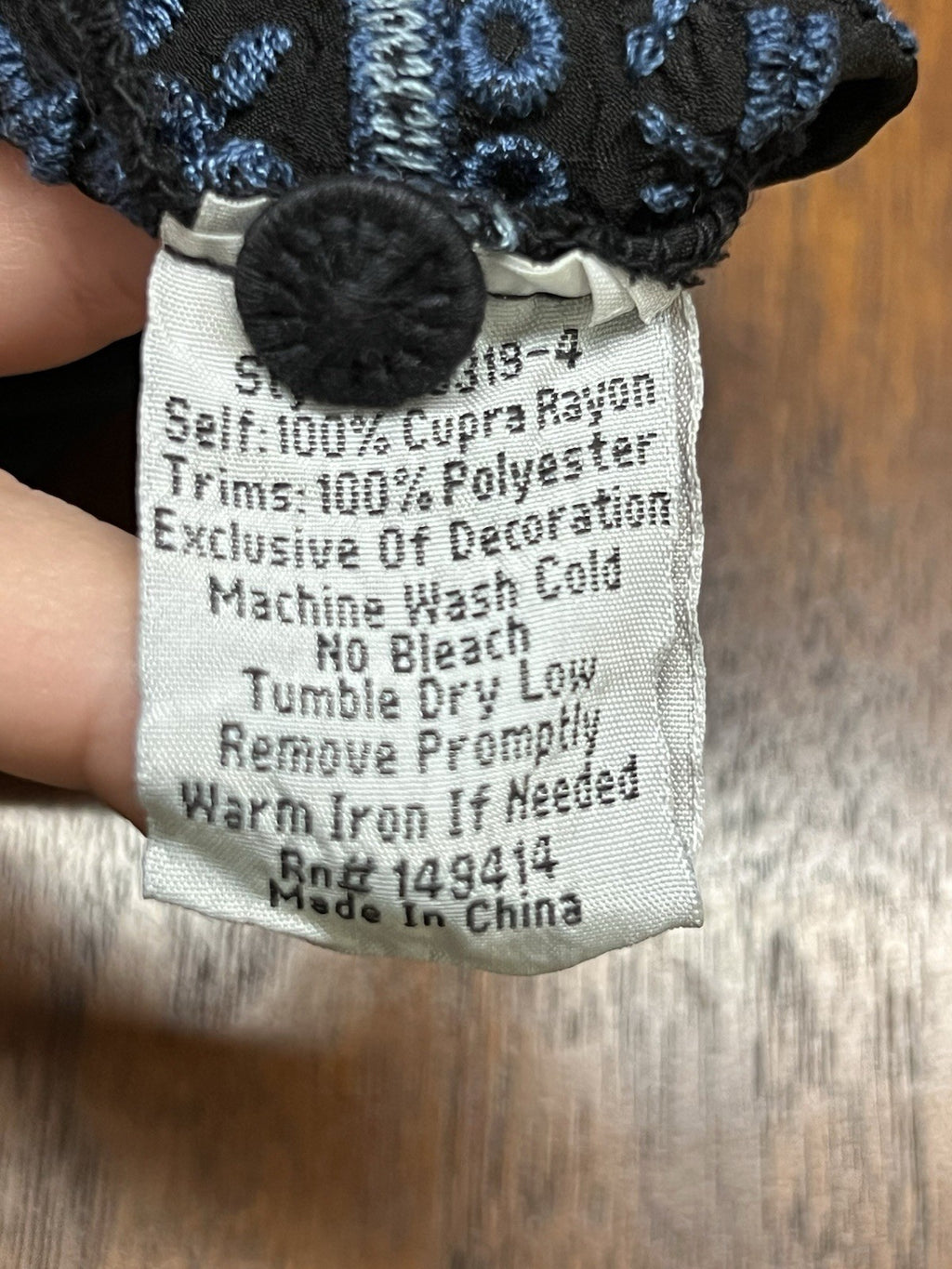 Johnny Was Chelsea Black Embroidered XL Blouse