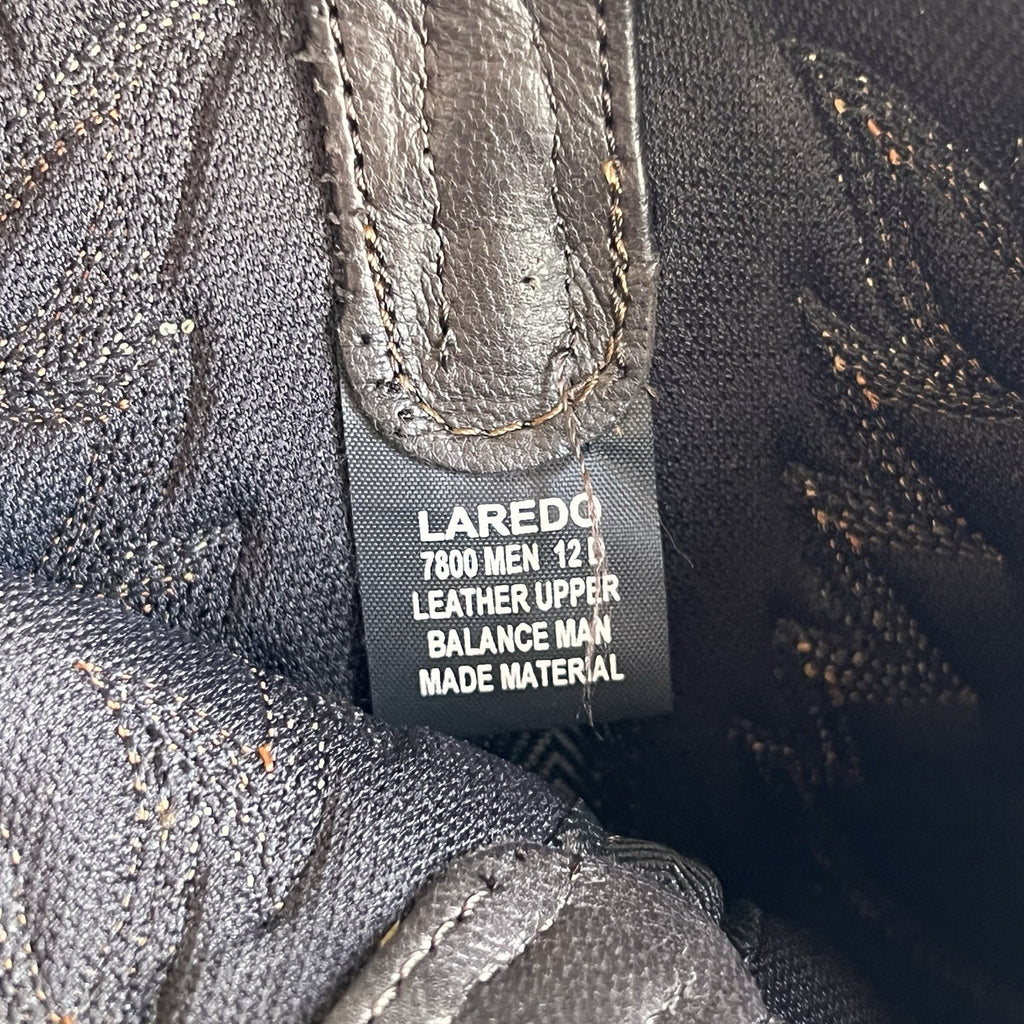 Laredo 12D Square Toe Brown Montana Western Cowboy Boot 7800 Embroider Mid Calf