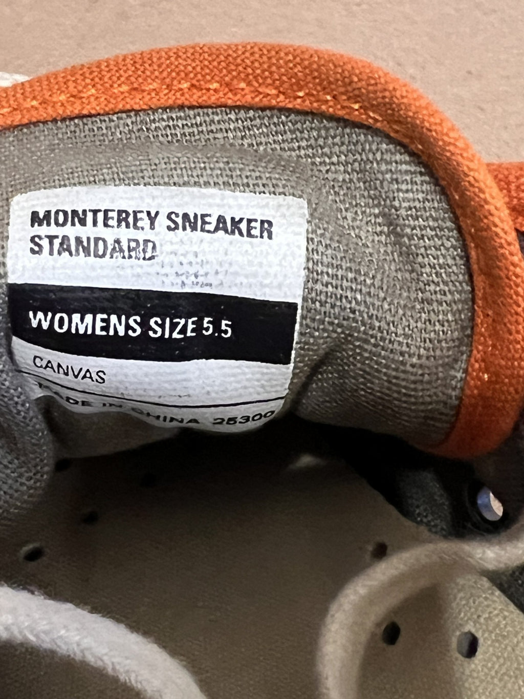 Seavees Women's Monterey Cotton/Canvas Cream Orange Sneaker Sz 5.5