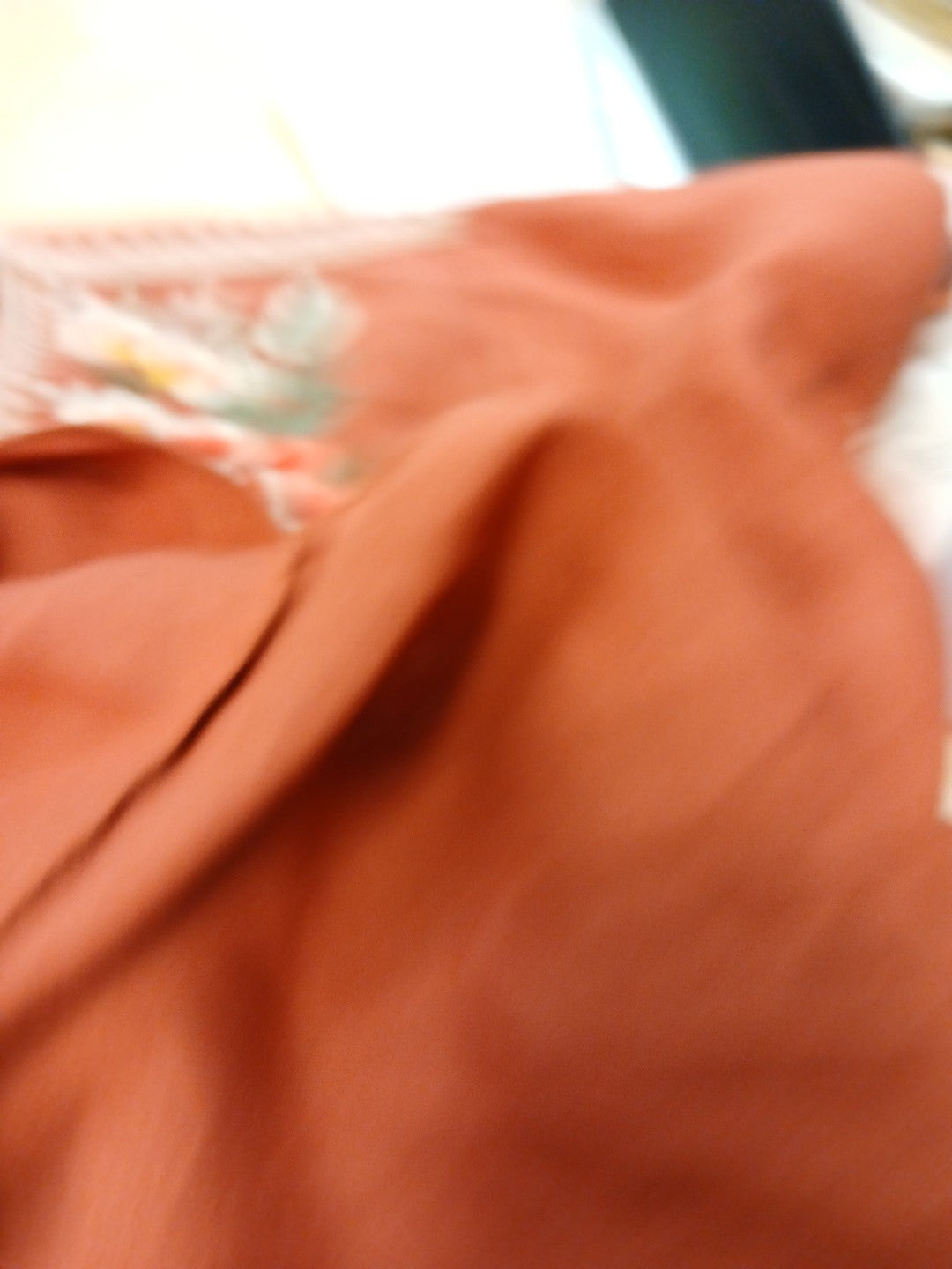 Johnny Was XL Salmon Embroidered Floral Pattern Long Tunic