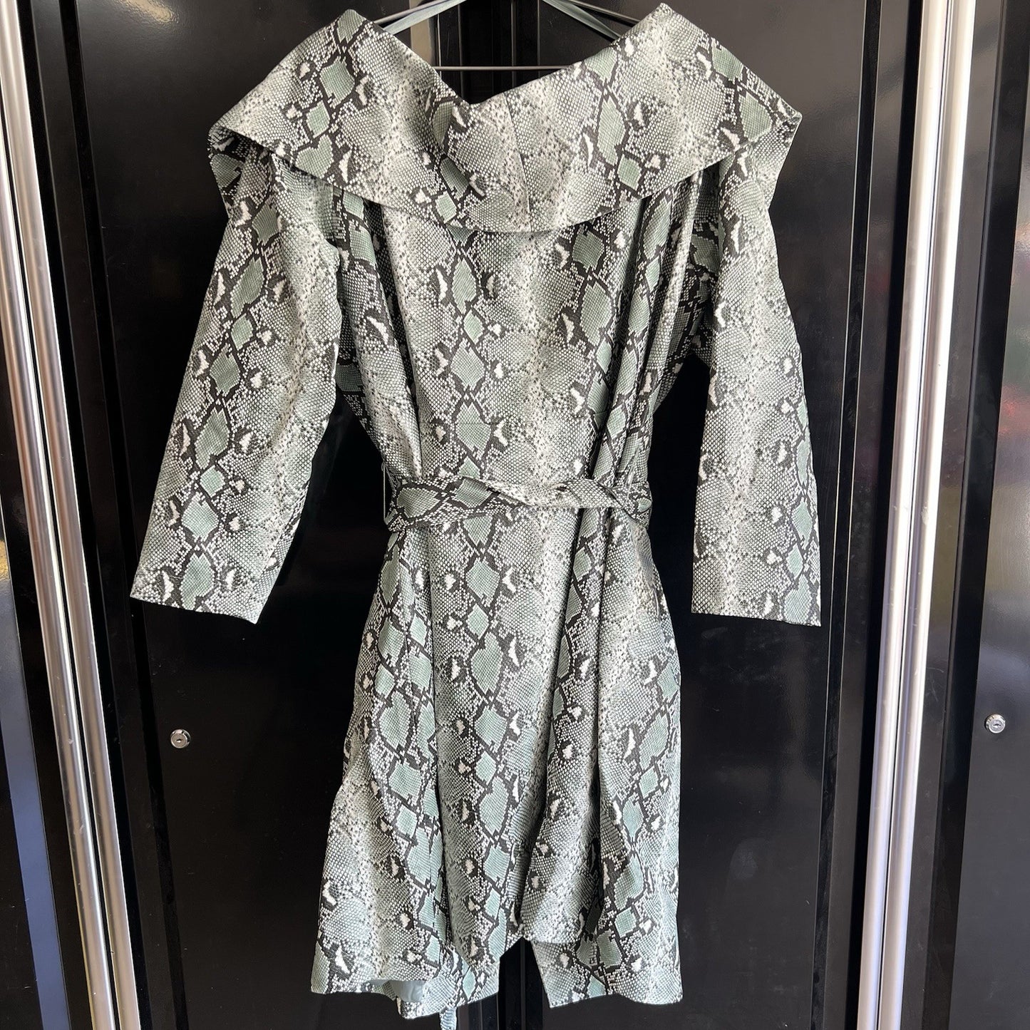4X Off The Shoulder Snake Print Wrap Dress Patrick Starrr X FTF Mint Green Sexy