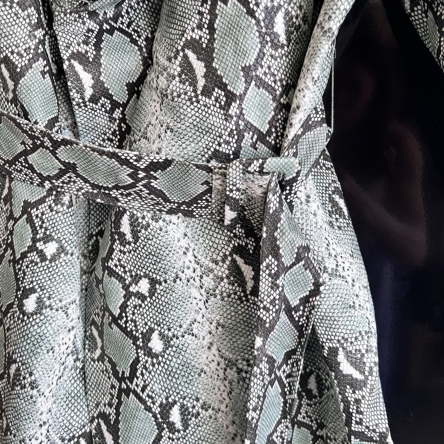 4X Off The Shoulder Snake Print Wrap Dress Patrick Starrr X FTF Mint Green Sexy