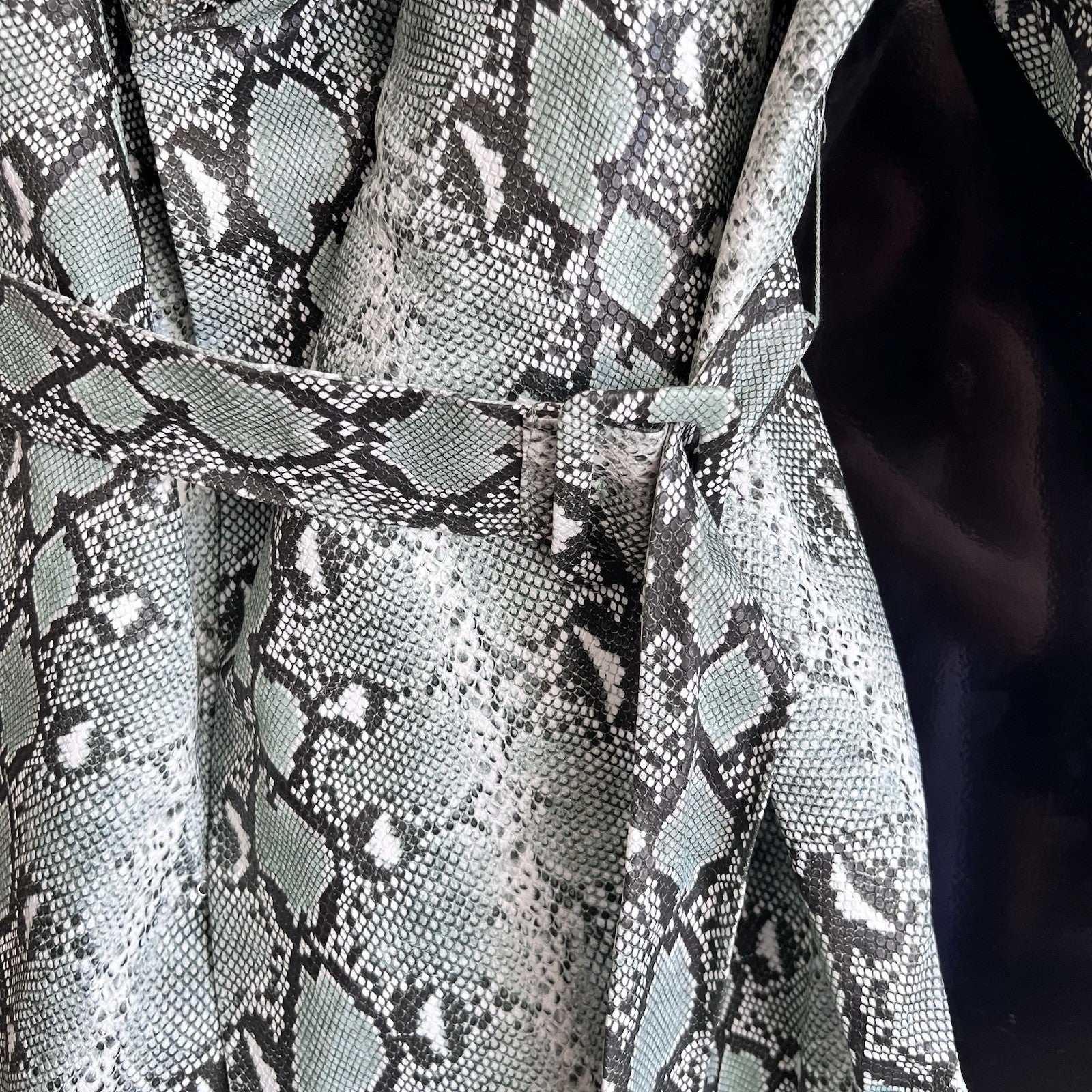 4X Off The Shoulder Snake Print Wrap Dress Patrick Starrr X FTF Mint Green Sexy