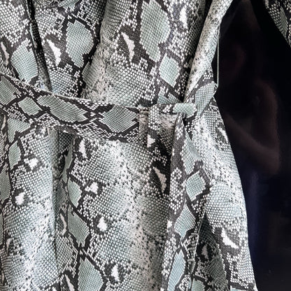 4X Off The Shoulder Snake Print Wrap Dress Patrick Starrr X FTF Mint Green Sexy