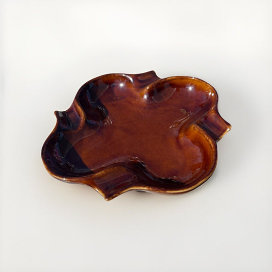 Hall Pottery 5.5" Brown Ashtray #1636 Made In The USA Excellent