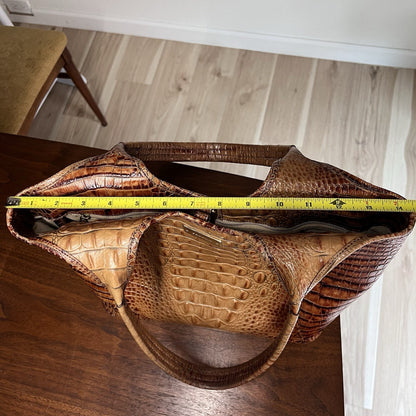Brahmin Small Ashlee Satchel/Shoulder Bag & Ady Wallet Melbourne Croc Leather